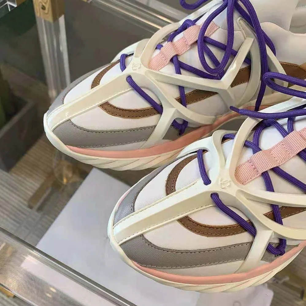 Jimmy Choo Cosmos/F White and Ballet Pink Leather and Neoprene Low for Women in Top Trainers