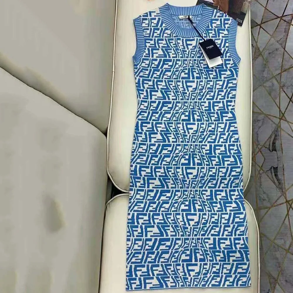 Fendi Dress Light Blue Viscose Dress for Women Fendi Dress Light Blue Viscose Dress for Women