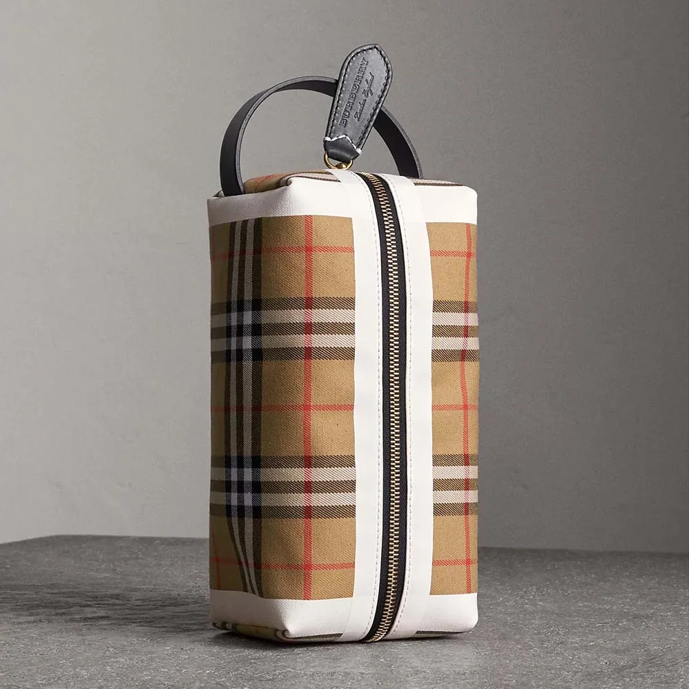 Burberry Vintage Check and Tartan Cotton Pouch for Women in Brown