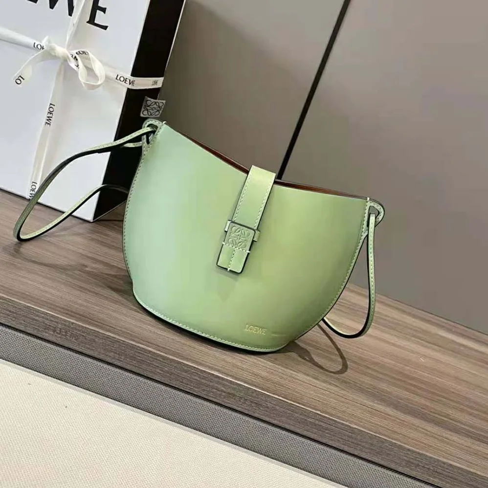 Loewe Moulded Bucket Bag in Calfskin for Women in Lime Loewe Moulded Bucket Bag in Calfskin for Women in Lime