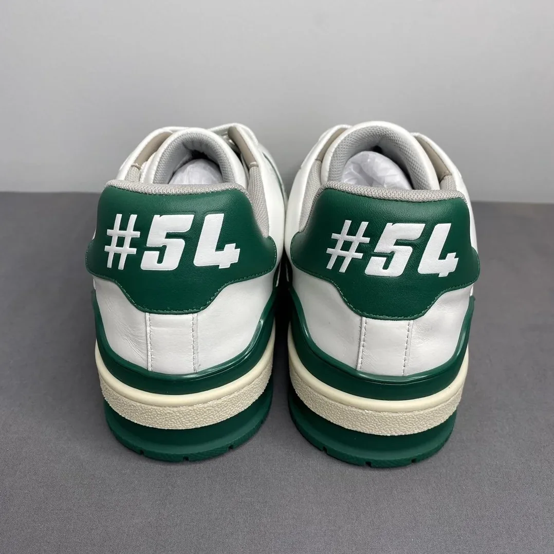 Louis Vuitton Trainer Sneaker Mix Of Materials White in Green