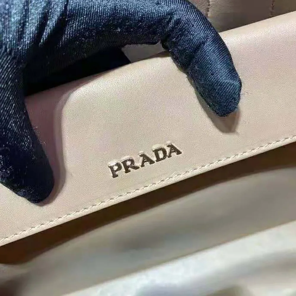 Prada Prada Double Medium Leather Handbag for Women in Sandy Prada Prada Double Medium Leather Handbag for Women in Sandy