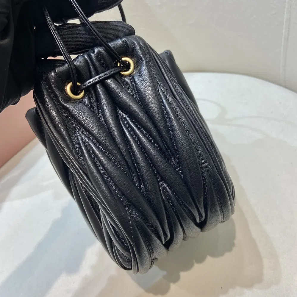 Miu Miu Matelassé Nappa Leather Pouch for Women in Black