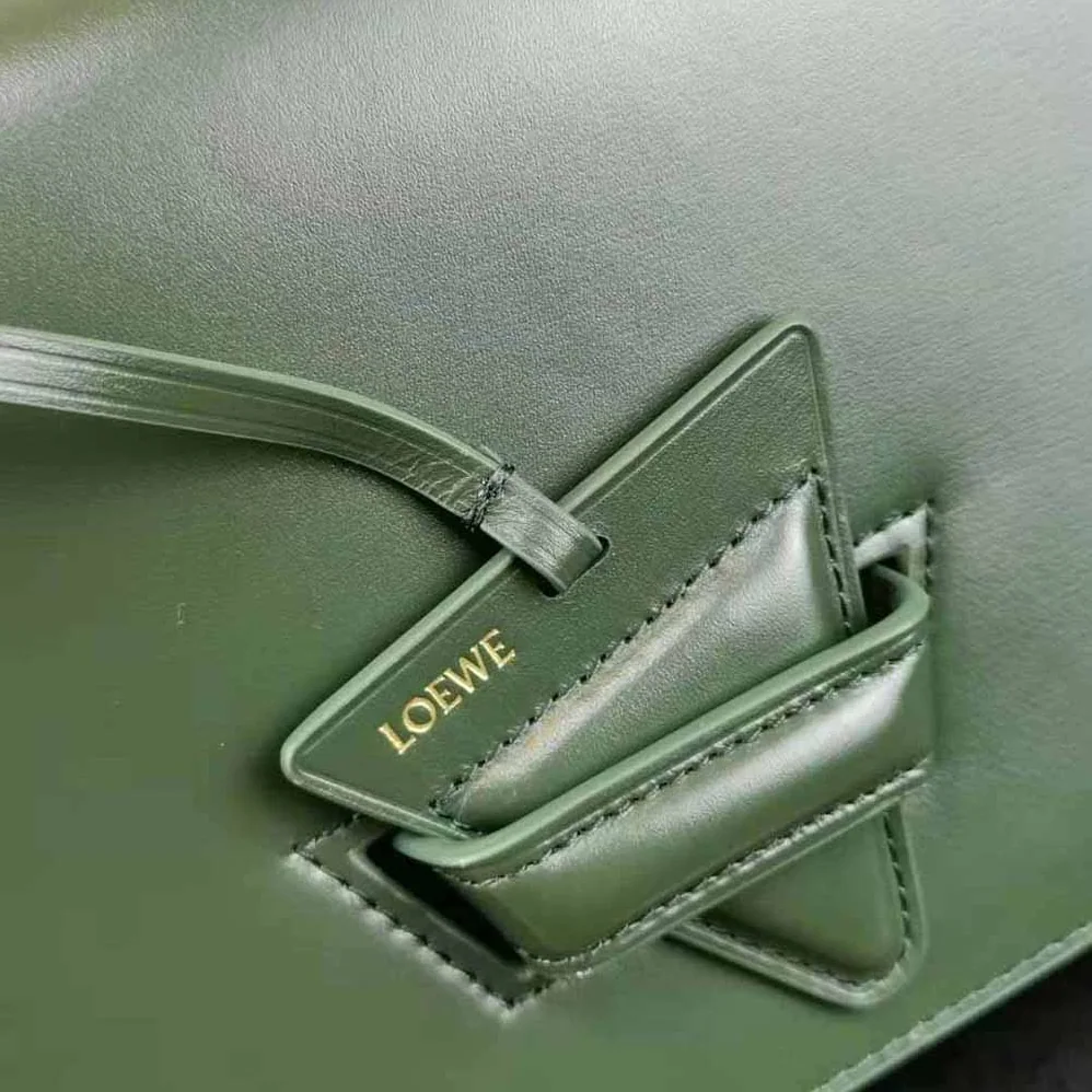 Loewe Barcelona Bag in Silk Calfskin for Women in Green
