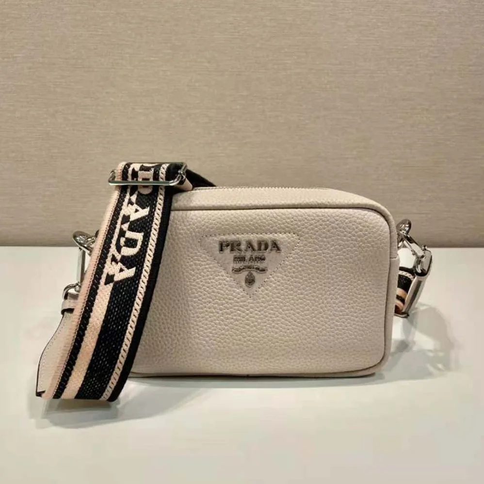 Prada Small Leather Bag for Women in Sandy