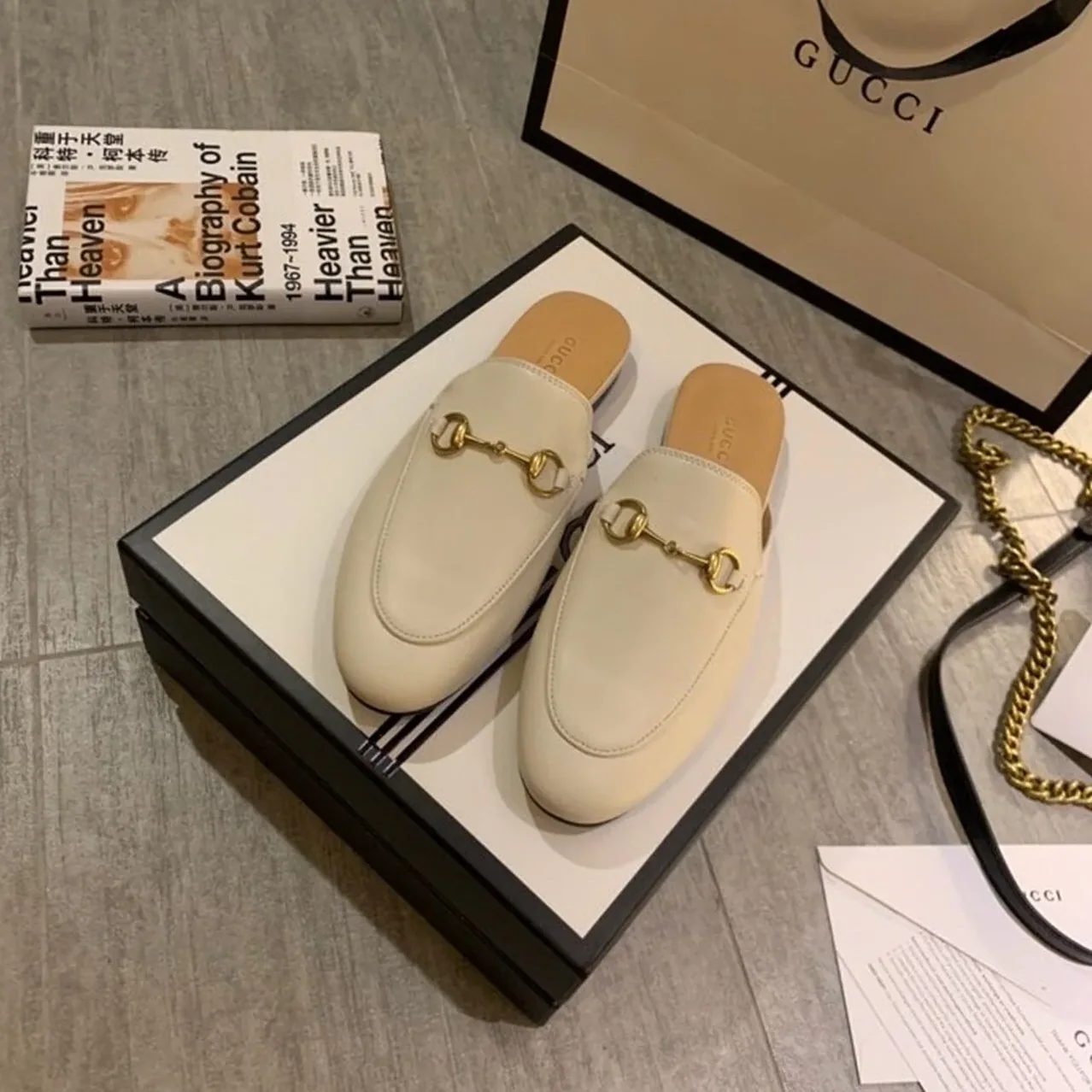 Gucci Princetown Slipper White GG for Women Gucci Princetown Slipper White GG for Women