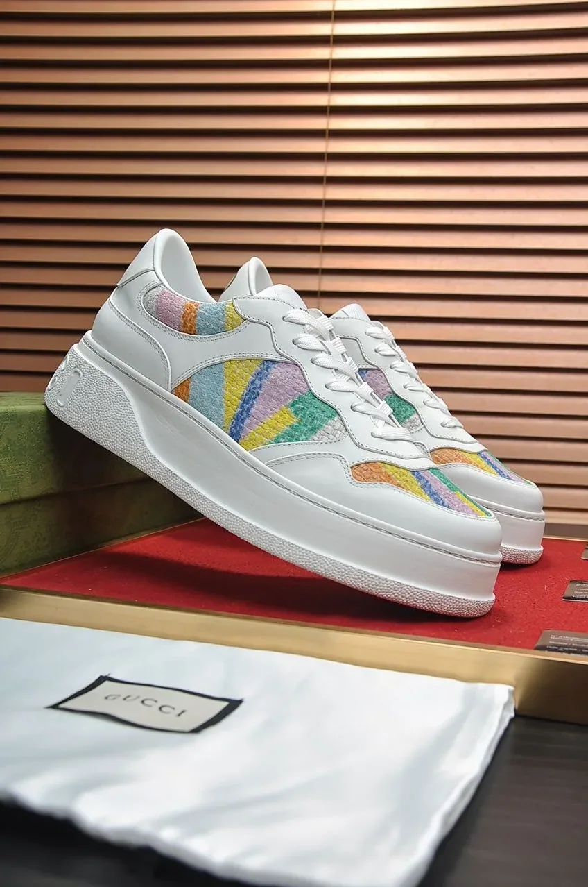Gucci Sneaker With Pale Rainbow White for Men Gucci Sneaker With Pale Rainbow White for Men