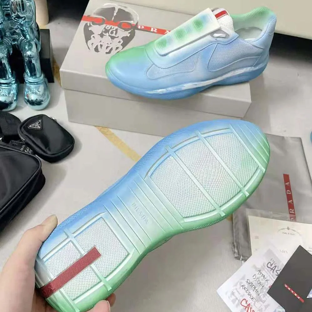 Prada Cass x Prada Americas Cup Rel3ase Sneakers for Unisex in Blue Prada Cass x Prada Americas Cup Rel3ase Sneakers for Unisex in Blue