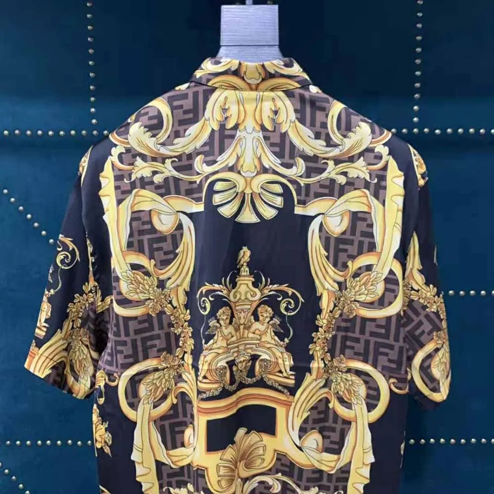 Fendi Fendace Multicolor Silk Shirt for Men in Black Fendi Fendace Multicolor Silk Shirt for Men in Black