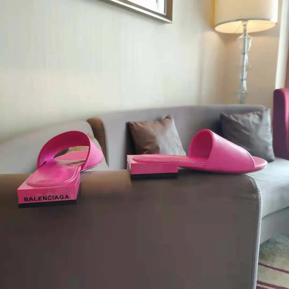 Balenciaga Box Mule in Pink Shiny Smooth Sheepskin for Women