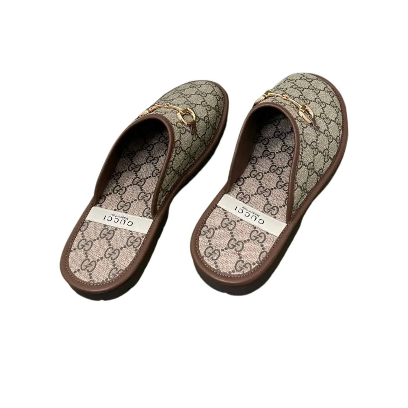 Gucci GG Slipper With Horsebit Gray GG Shoes for Men