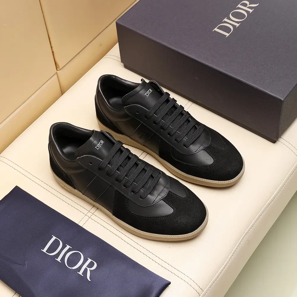 Dior B01 Matchpoint Sneaker Black Smooth Calfskin and Black Suede for Unisex