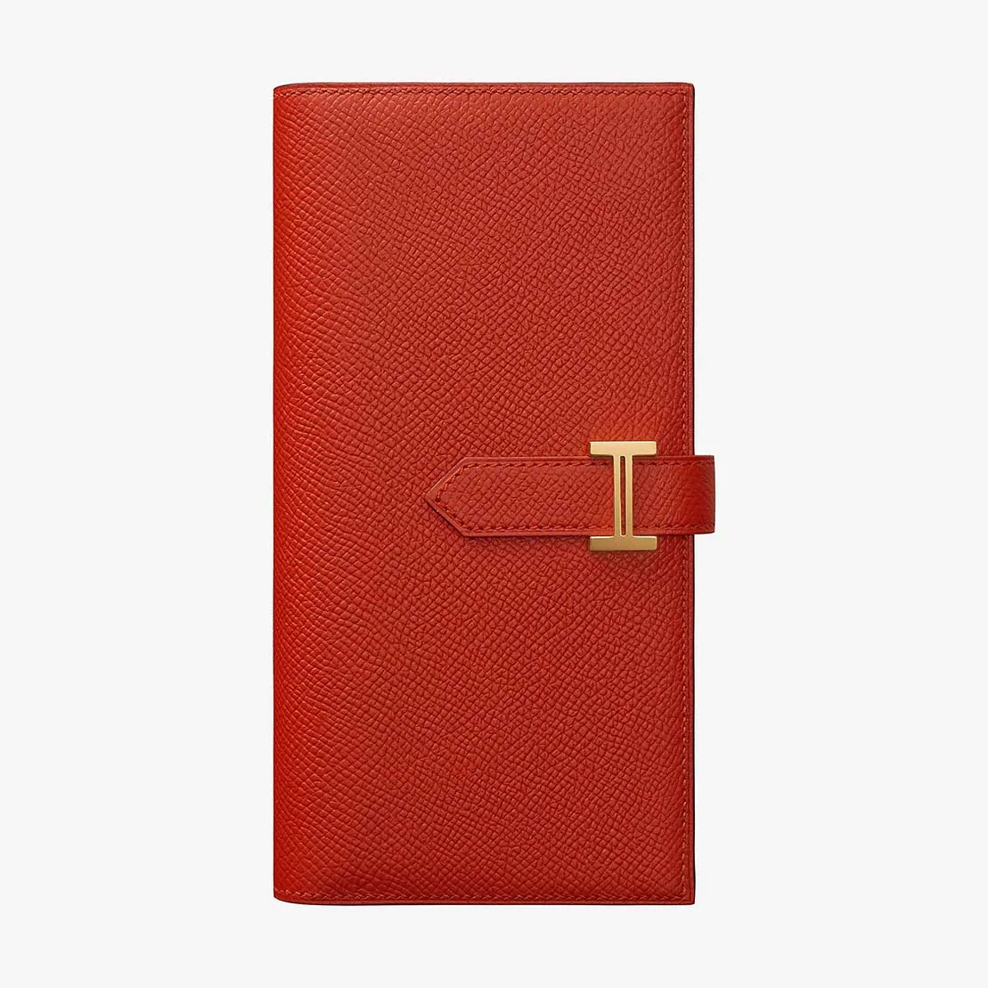 Hermes Medium Bearn Wallet in Epsom Calfskin Leather in Red