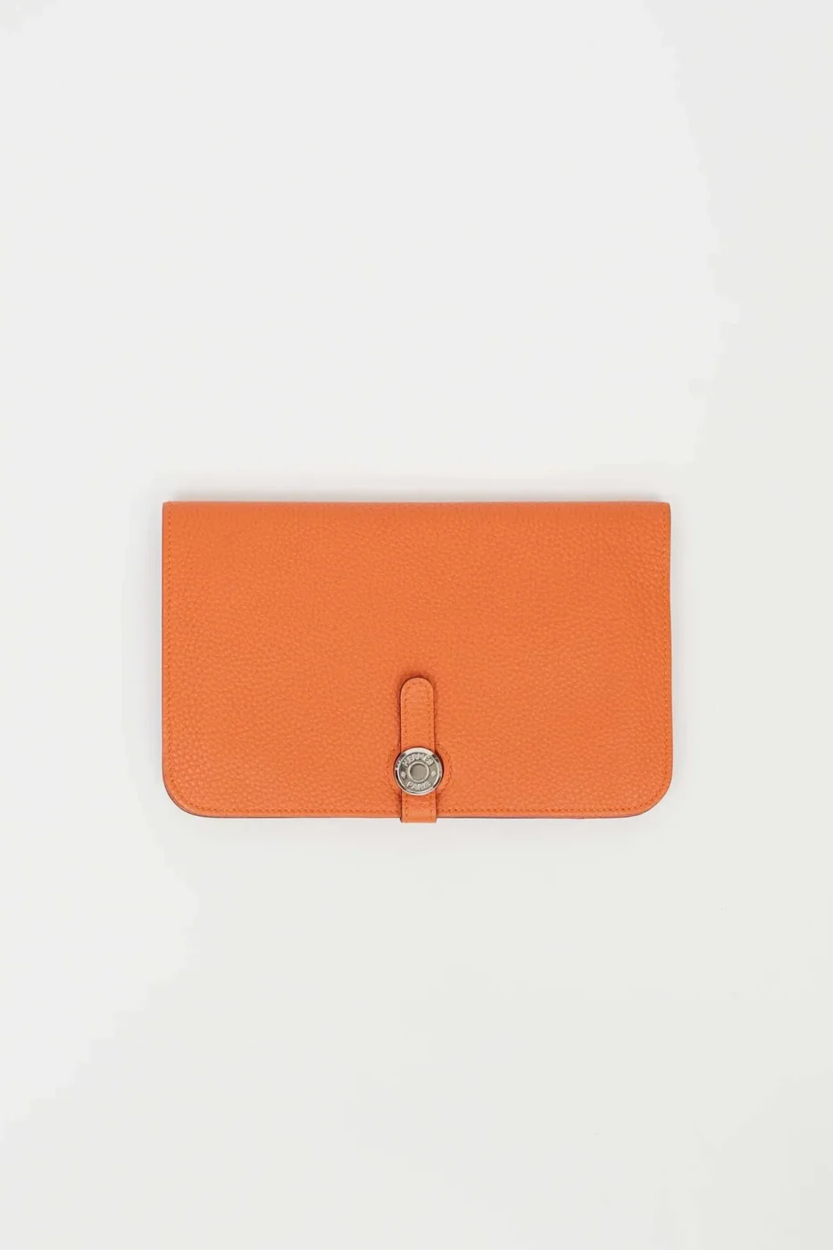 Amazing Orange Clemence Leather Dogon Travel Wallet
