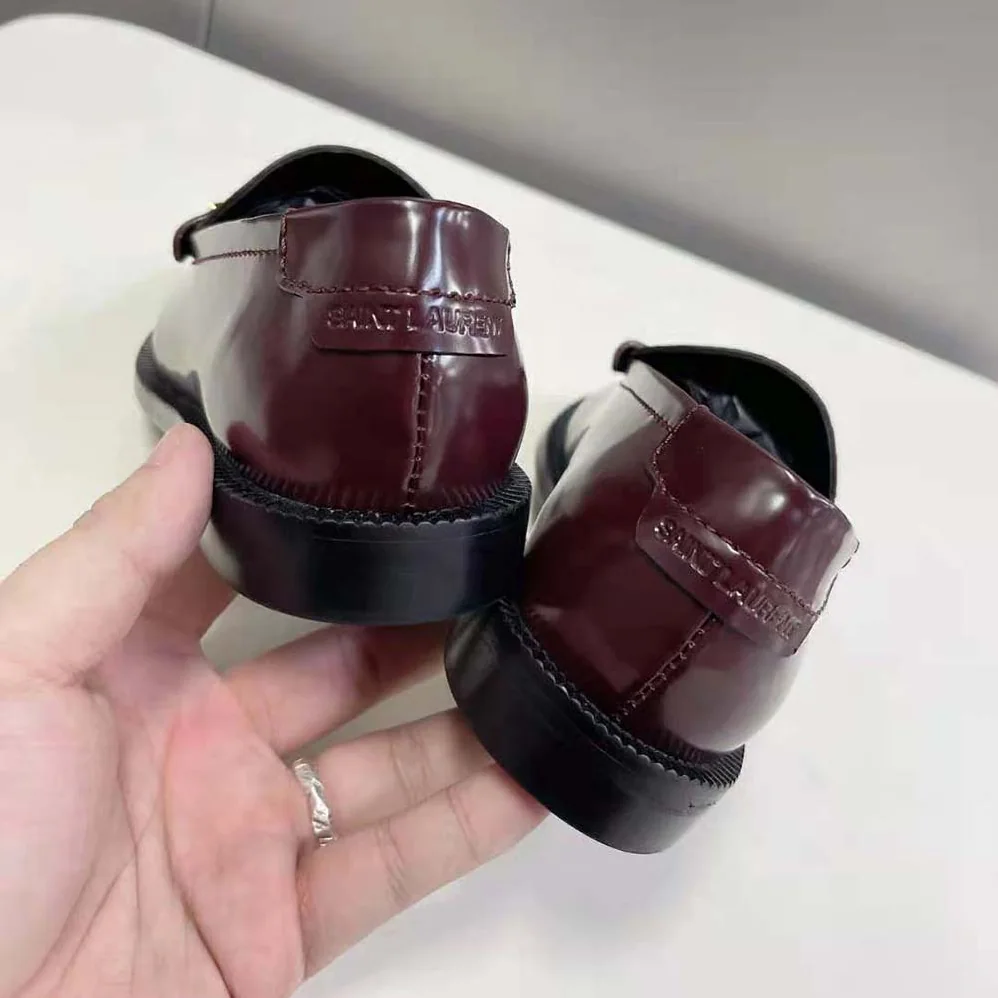 Celine Le Loafer Penny Slippers in Smooth Leather for Women in Maroon Celine Le Loafer Penny Slippers in Smooth Leather for Women in Maroon