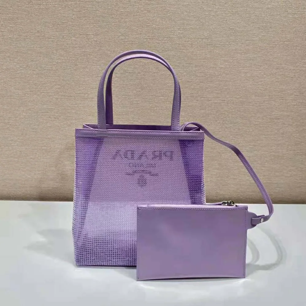 Prada Small Sequined Mesh Tote Bag for Women in Purple Prada Small Sequined Mesh Tote Bag for Women in Purple