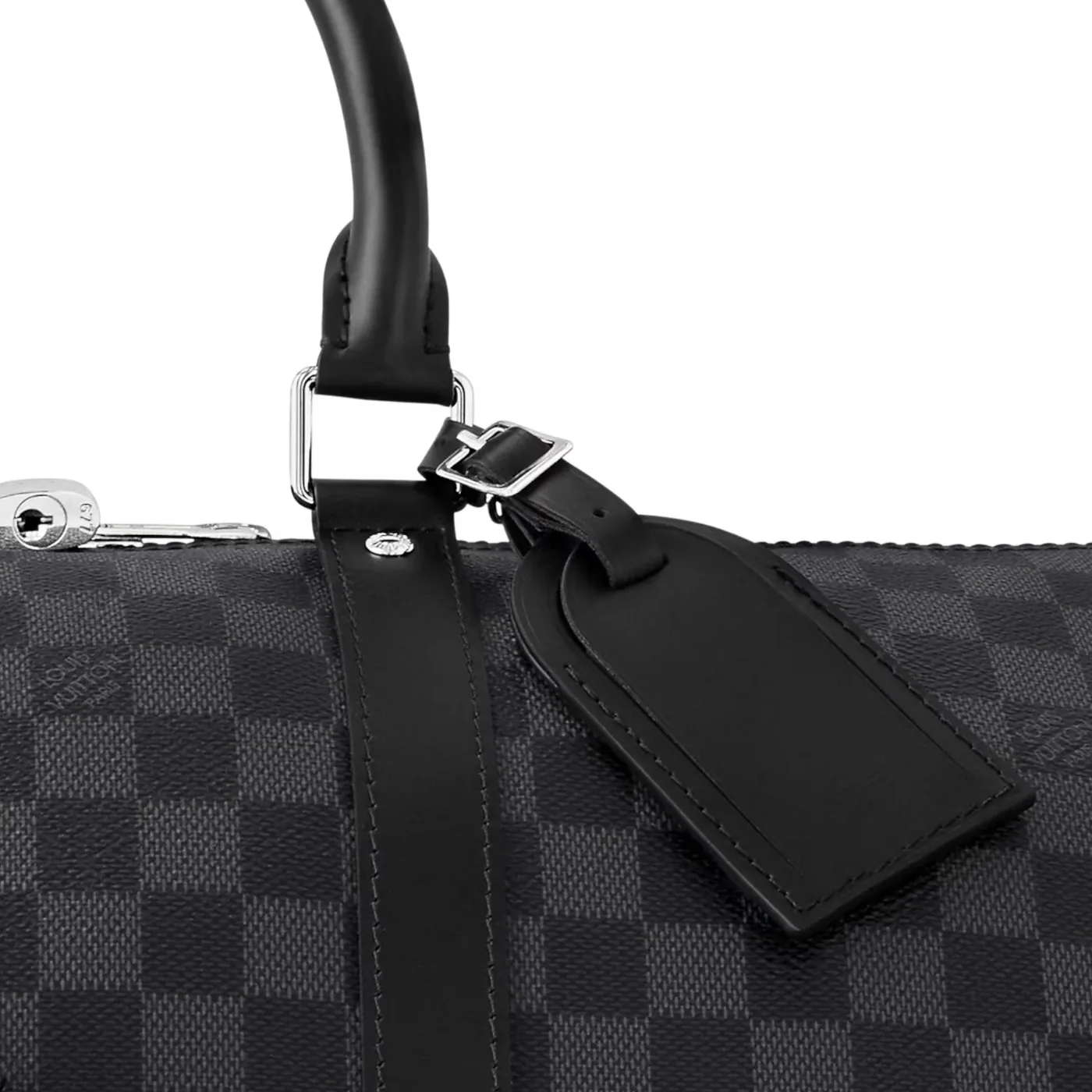 Louis Vuitton Keepall Bandouliere 45 Travel Bag / Black Damier Graphite Silver Hardware