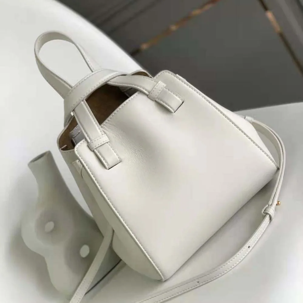 Loewe Hammock Nugget Bag in Nappa Calfskin for Women in White Loewe Hammock Nugget Bag in Nappa Calfskin for Women in White