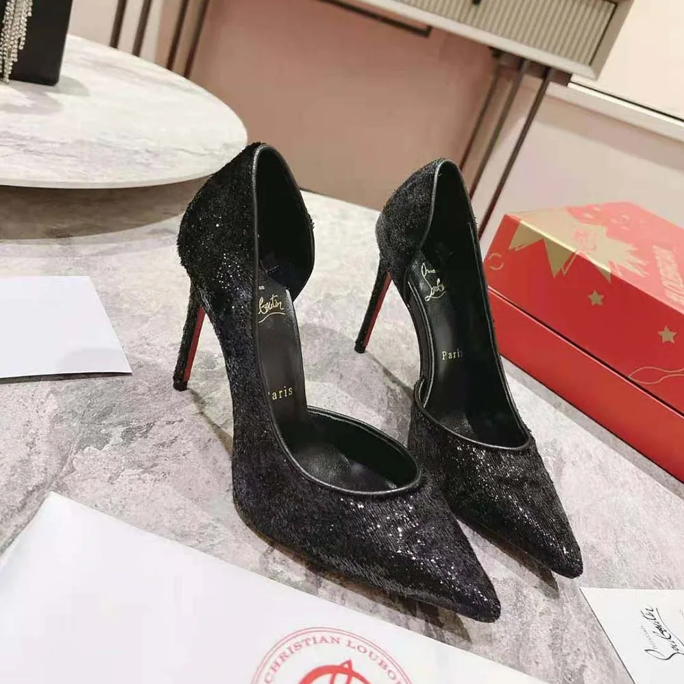 Christian Louboutin Iriza 100 mm Heel Height for Women in Black Christian Louboutin Iriza 100 mm Heel Height for Women in Black