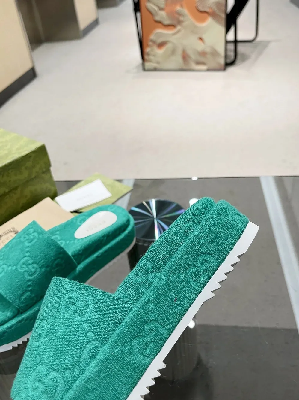 Gucci GG Platform Sandal Turquoise for Women