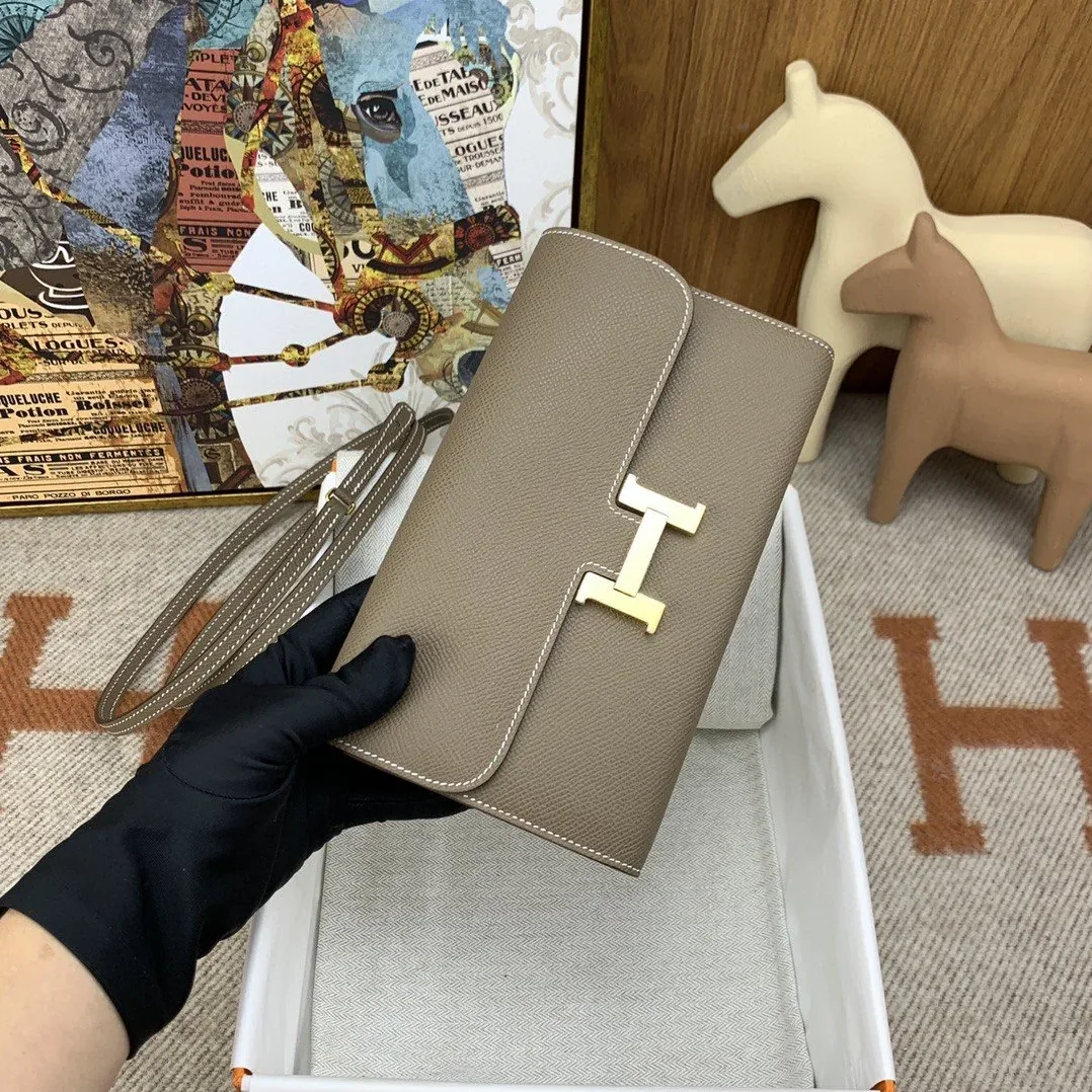 Hermes Constance Long Togo Wallet Brown, Gold Toned Hardware Bag