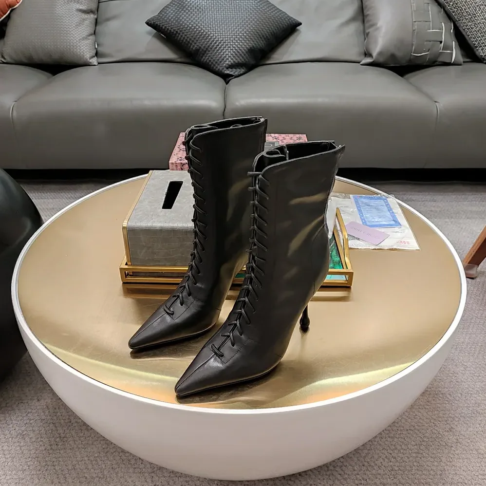 Jimmy Choo Scarlett Ankle Boot 95 Black Nappa Leather Boots for Women