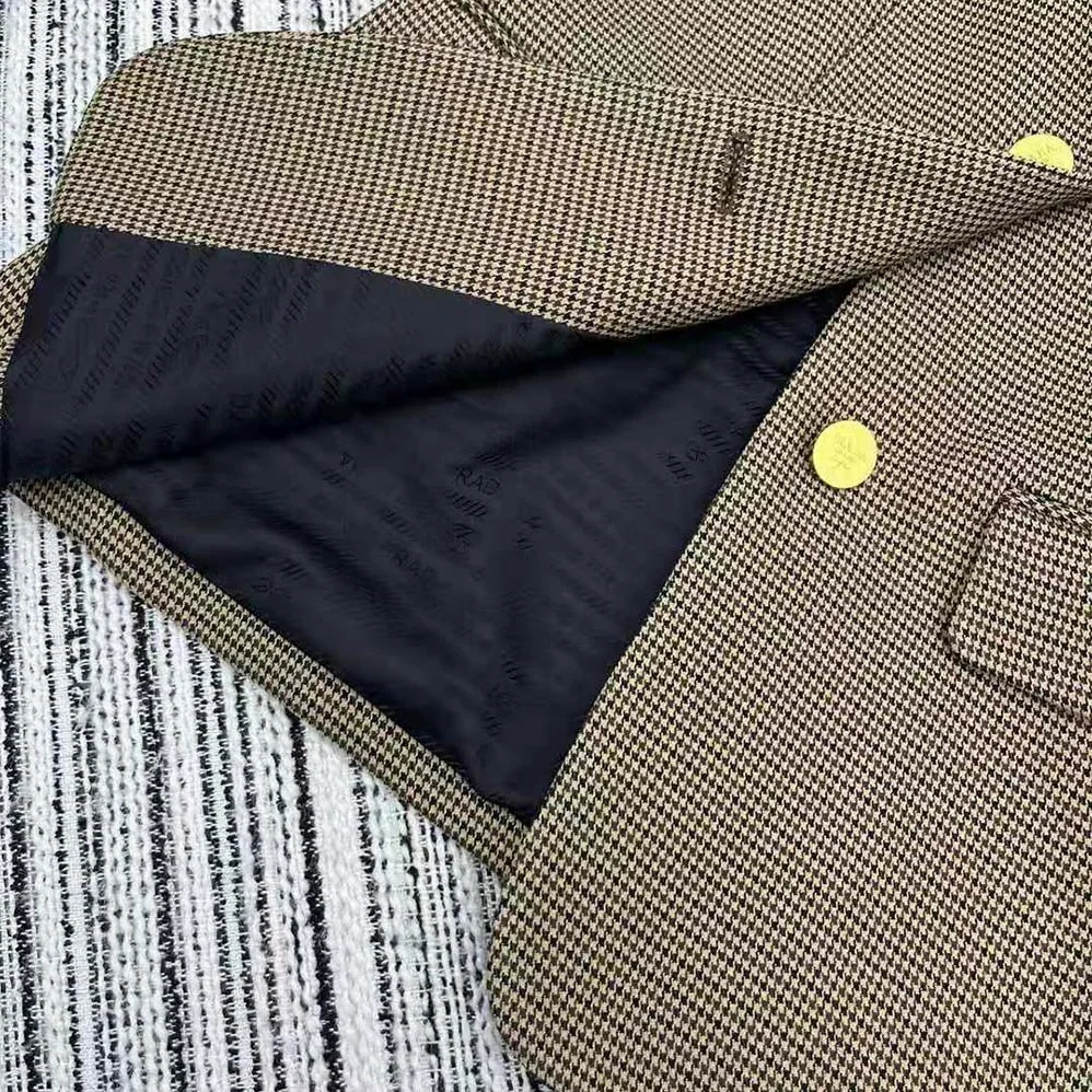 Prada Single for Women in breasted Houndstooth Check Jacket Prada Single for Women in breasted Houndstooth Check Jacket