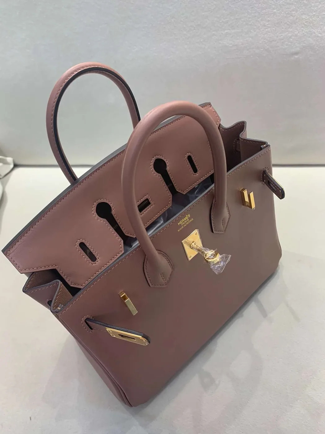 Hermes Birkin 25 Beton Swift Bordeaux /