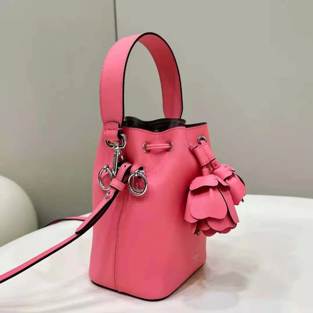 Fendi Mon Tresor Pink Leather Mini-bag with 3D Roses for Women