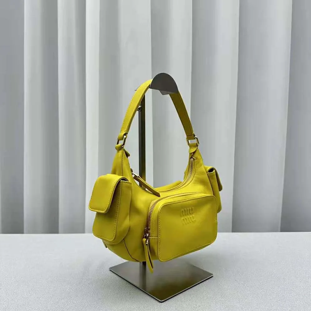 Miu Miu Nappa Leather Pocket Bag for Women in Yellow
