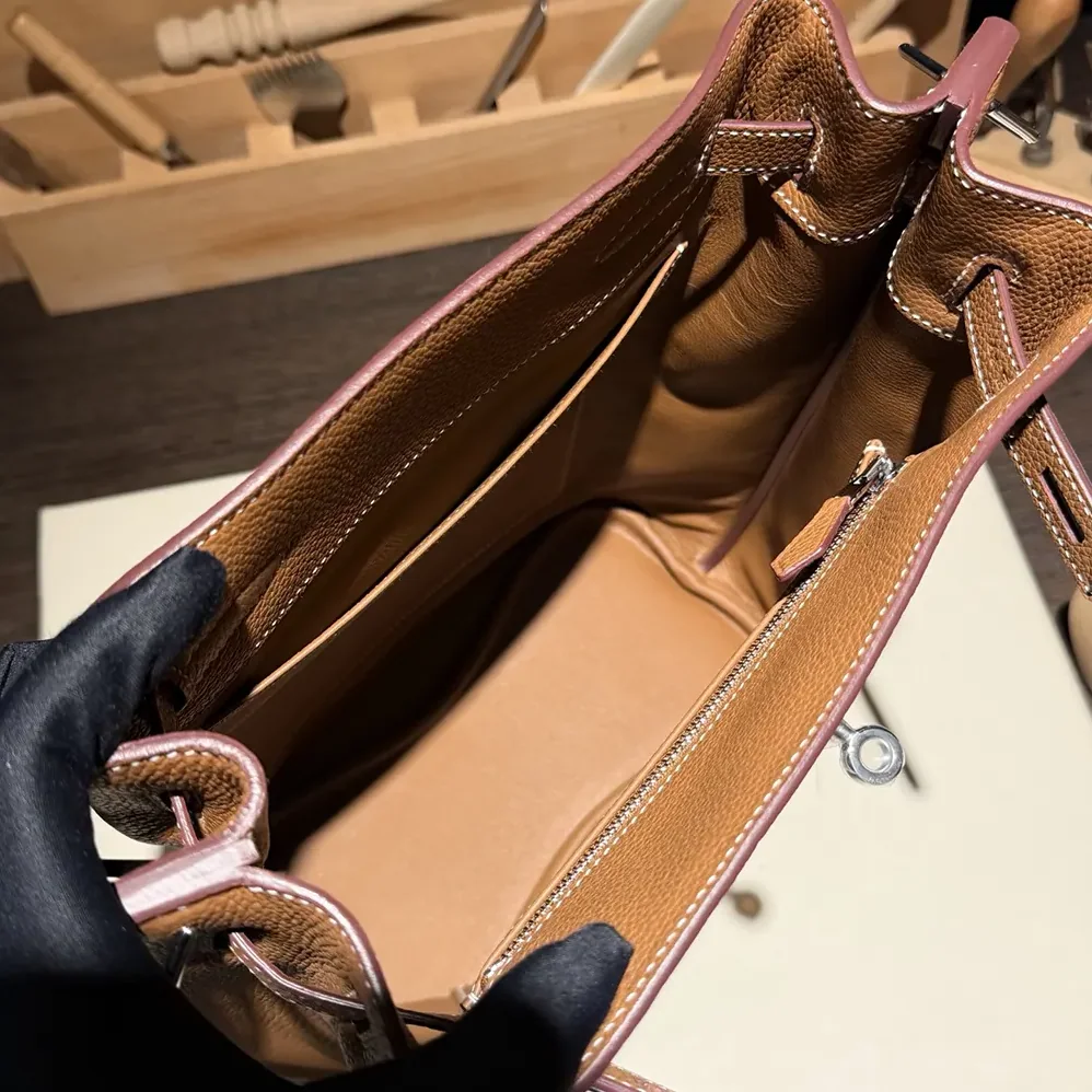 Hermes Togo So Kelly 22 Palladium Hardware for Unisex in Brown