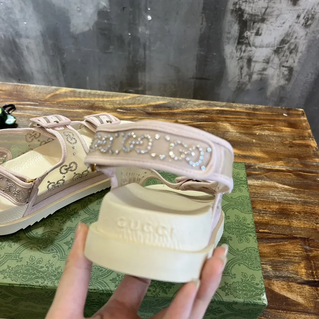 Gucci GG Sandal With Crystals White Gucci GG Sandal With Crystals White