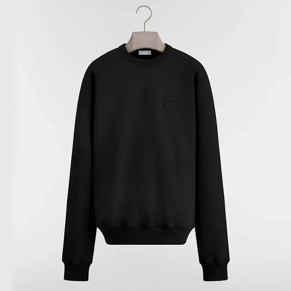 Dior CD Icon Sweatshirt Black Cotton Fleece for Men