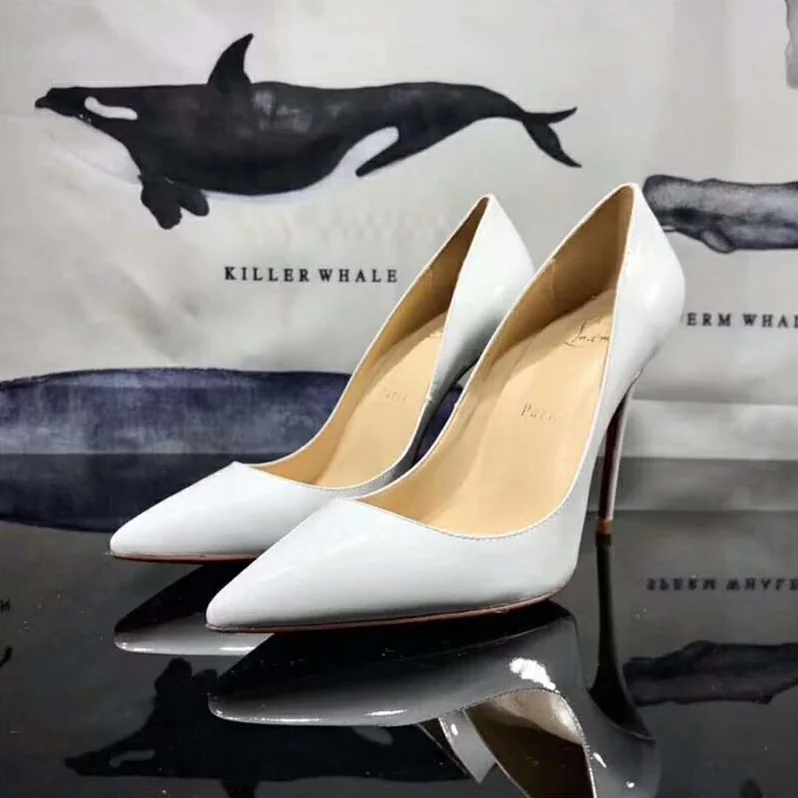 Christian Louboutin Shoes Pigalle Follies 100 mm for Women in White Christian Louboutin Shoes Pigalle Follies 100 mm for Women in White