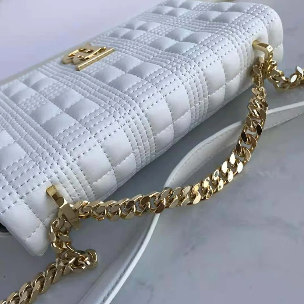 Burberry Small Quilted Lambskin Lola Bag for Women in White Burberry Small Quilted Lambskin Lola Bag for Women in White