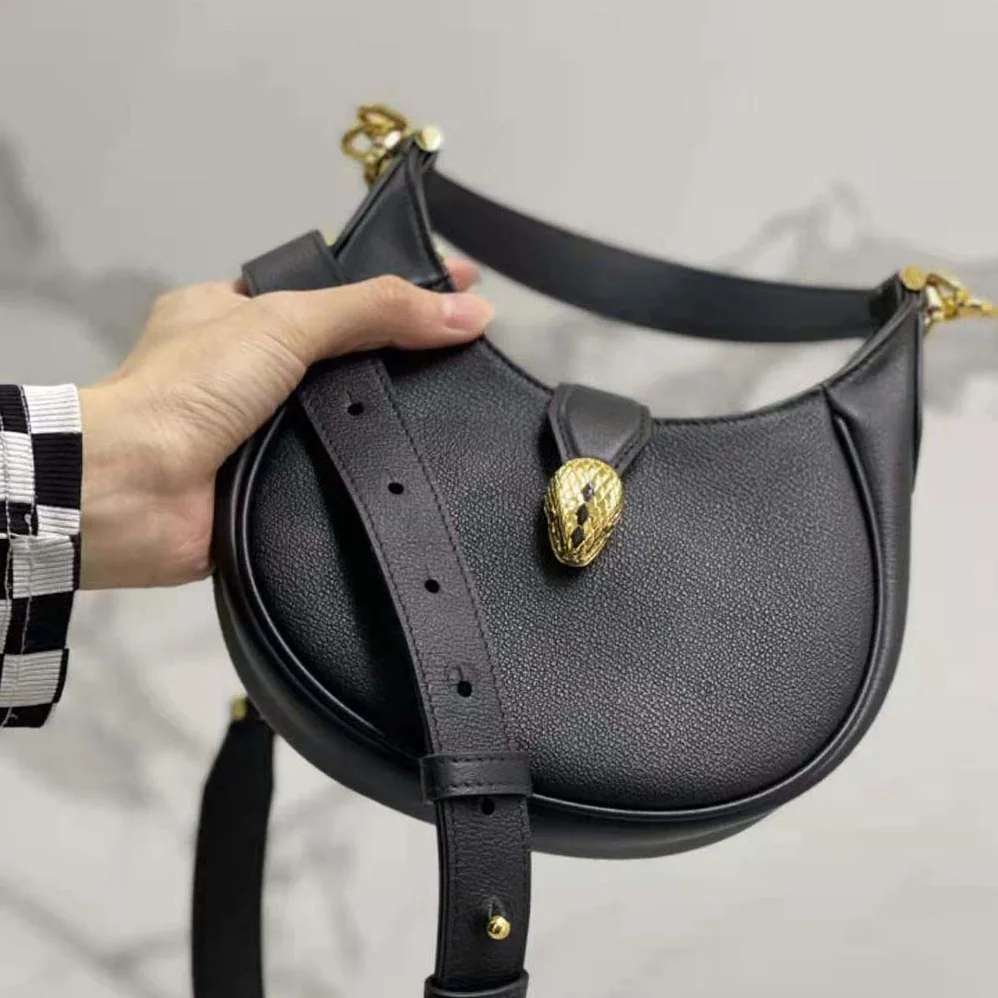 Bvlgari Serpenti Ellipse Shoulder Bag for Women in Black