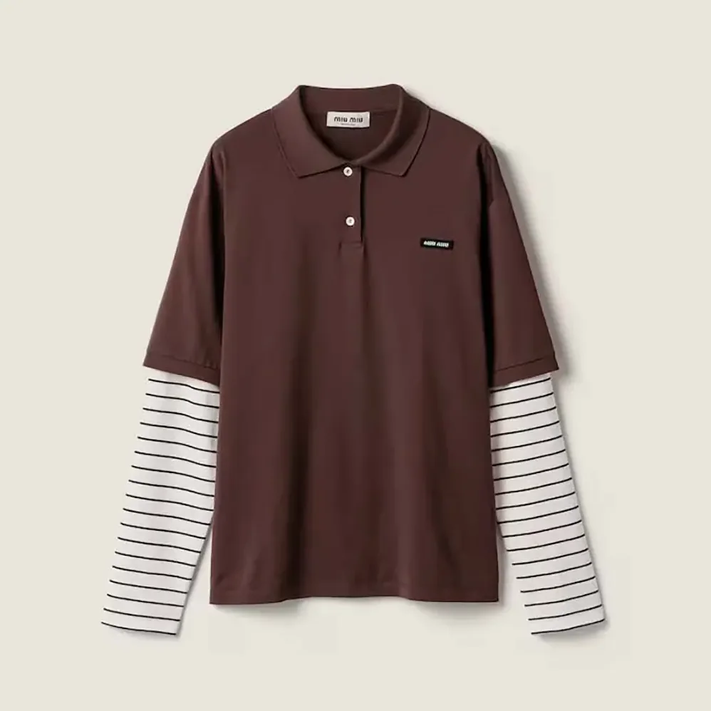 Miu Miu Jersey Polo Shirt for Women Miu Miu Jersey Polo Shirt for Women