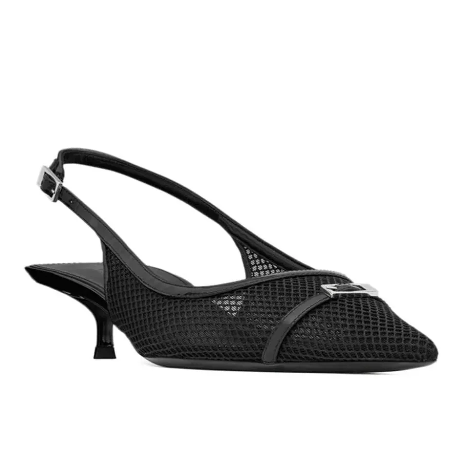 Saint Laurent Slingback Mesh Pumps Black Saint Laurent Slingback Mesh Pumps Black