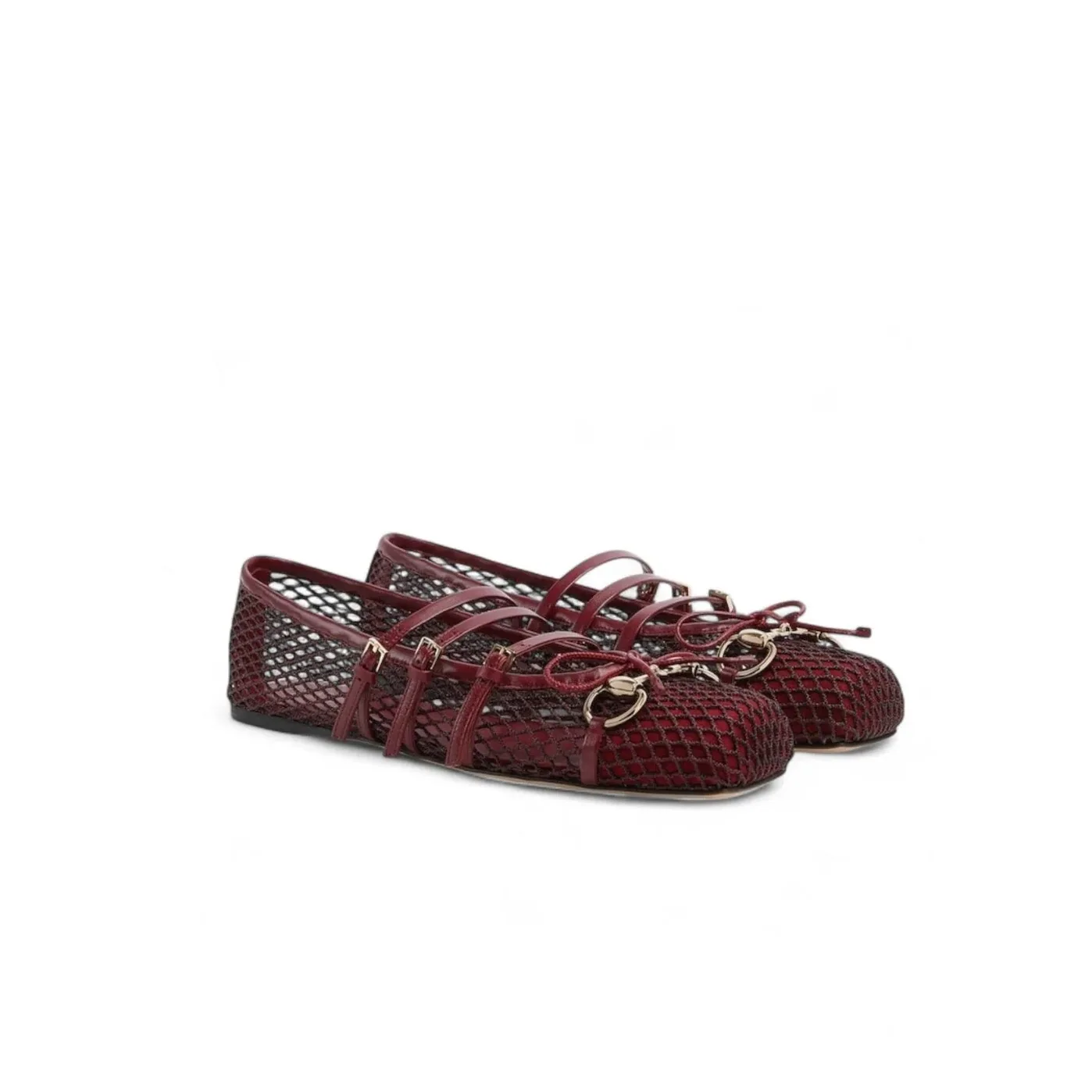 Gucci Horsebit Ballet Flat Red Mesh Gucci Horsebit Ballet Flat Red Mesh