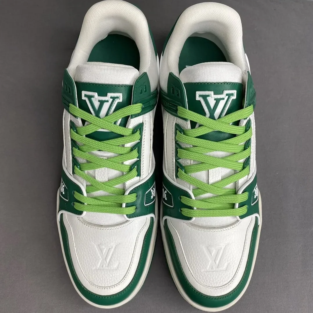 Louis Vuitton Trainer Sneaker Mix Of Materials White/Green Virgil Abloh LV 1A9VNK Louis Vuitton Trainer Sneaker Mix Of Materials White/Green Virgil Abloh LV 1A9VNK
