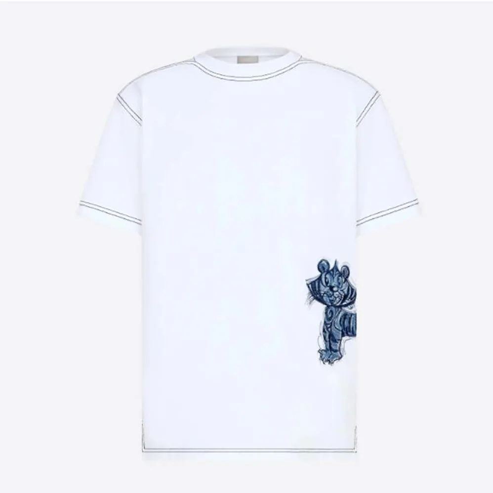 Dior Dior and Kenny Scharf T-shirt Relaxed Fit White Cotton Jersey for Men Dior Dior and Kenny Scharf T-shirt Relaxed Fit White Cotton Jersey for Men