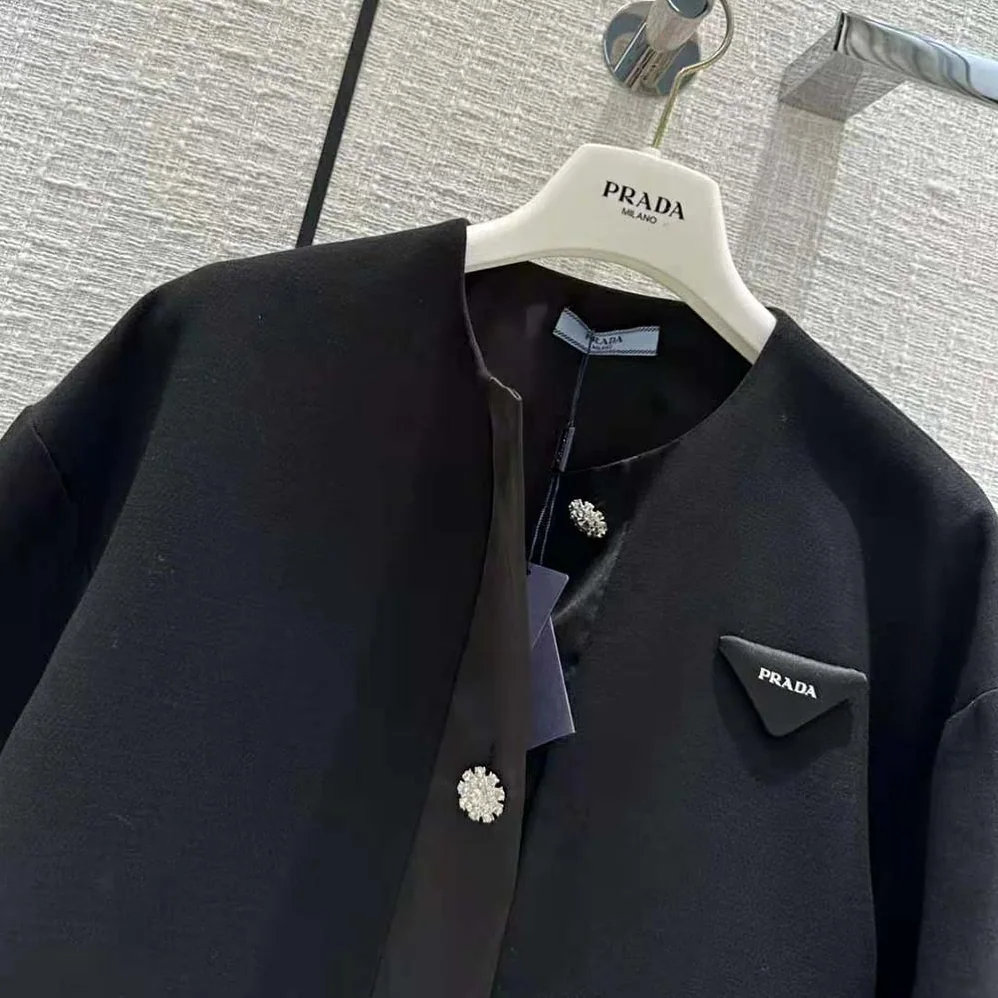 Prada Kid Mohair Jacket for Women in Black