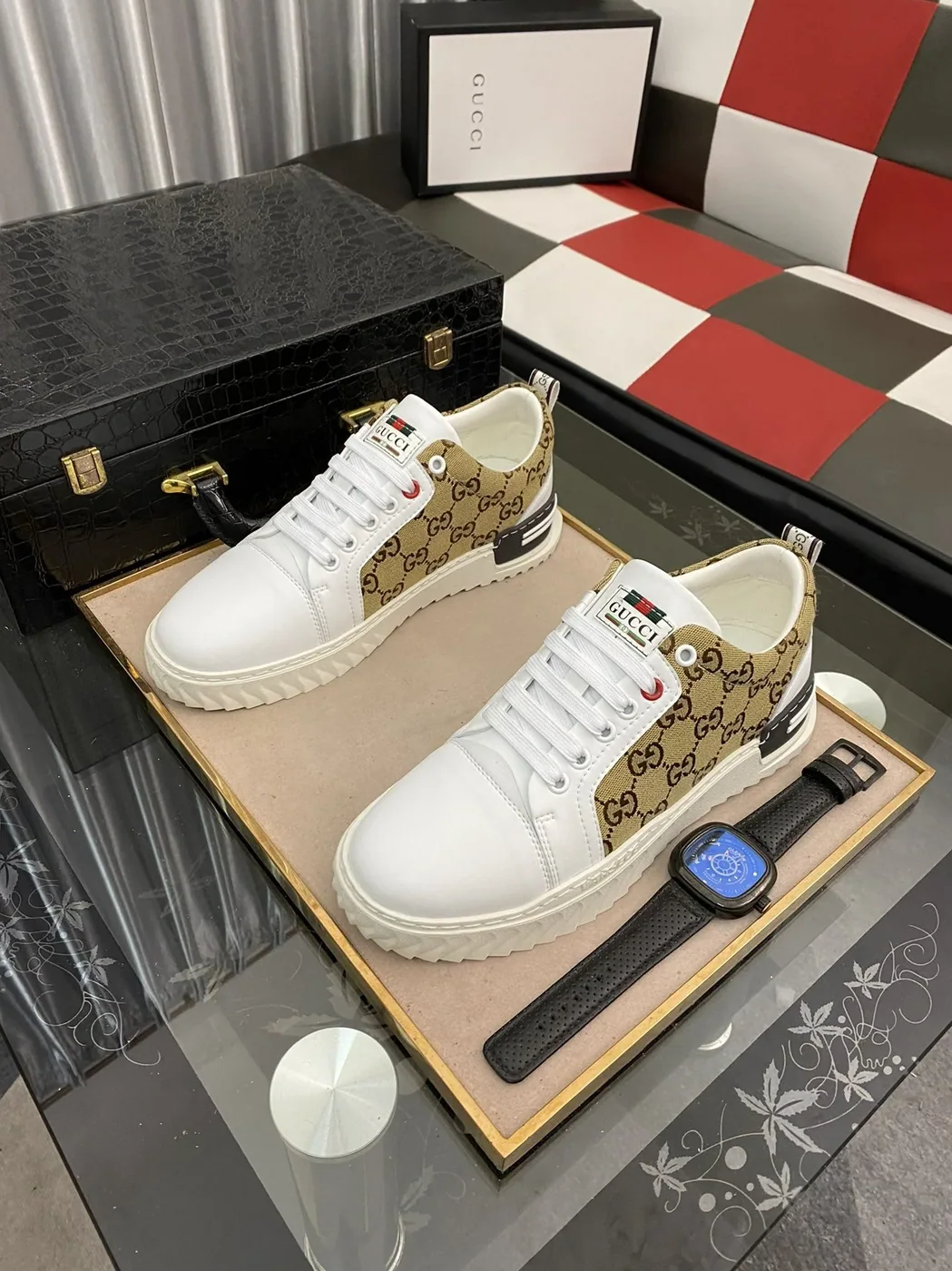 Gucci GG Ace Sneaker Yellow And White for Men