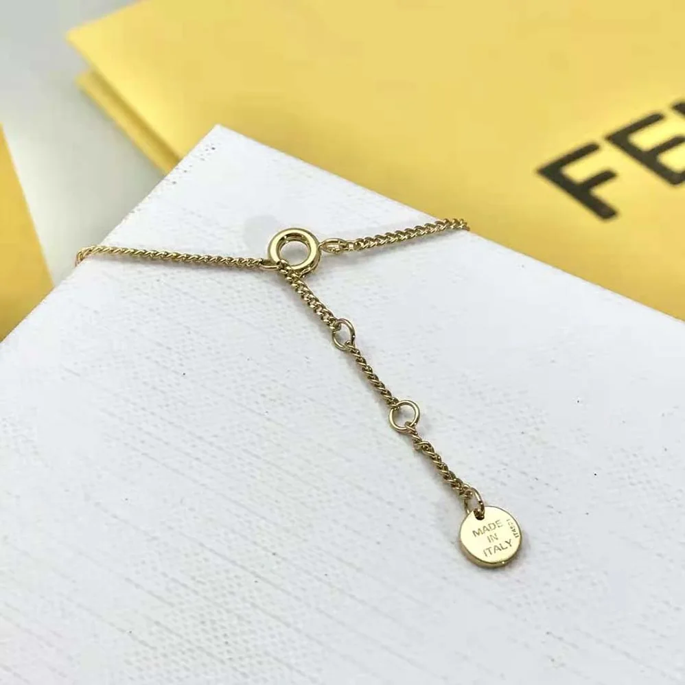 Fendi O Lock Necklace Gold for Women in Colored