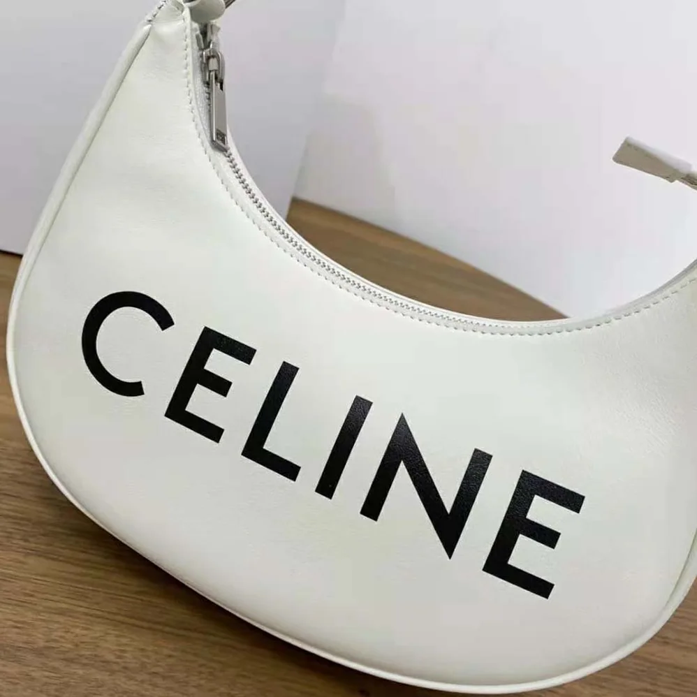 Celine Ava Bag in Smooth Calfskin with Celine Print for Women in White Celine Ava Bag in Smooth Calfskin with Celine Print for Women in White