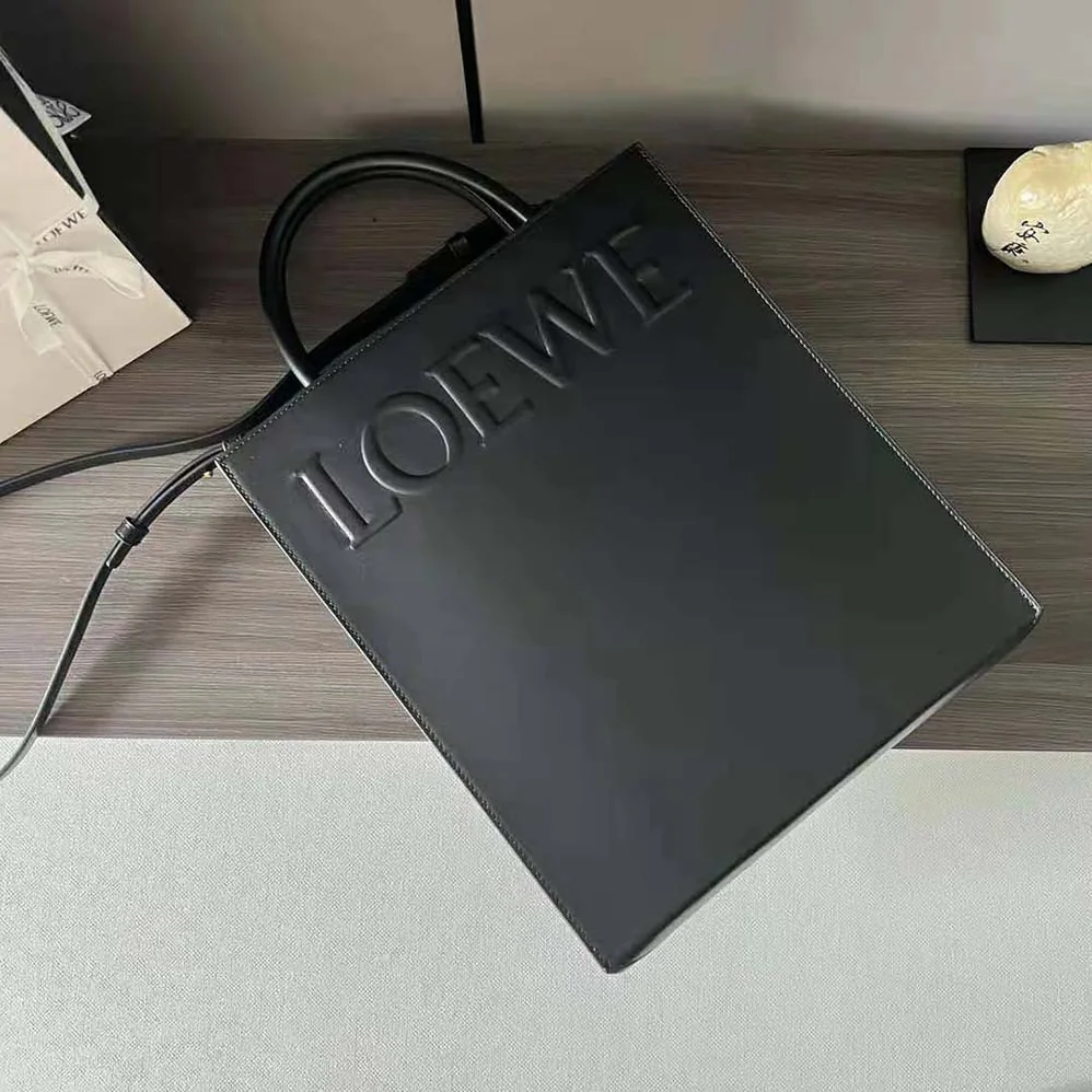 Loewe LOEWE Standard A4 Tote in Sleek Calfskin for Women in Black Loewe LOEWE Standard A4 Tote in Sleek Calfskin for Women in Black