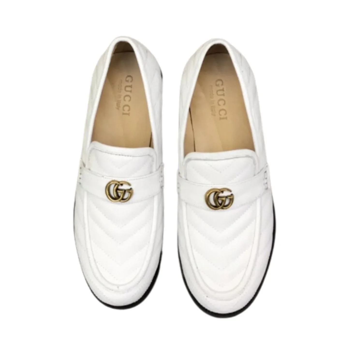 Gucci Loafer With Interlocking G White Gucci Loafer With Interlocking G White