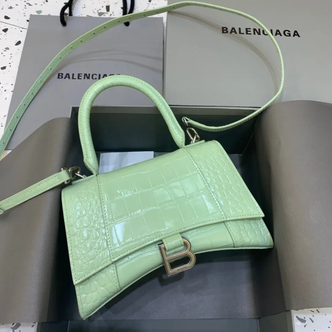 Balenciaga Hourglass Small Handbag In Light Green Balenciaga Hourglass Small Handbag In Light Green