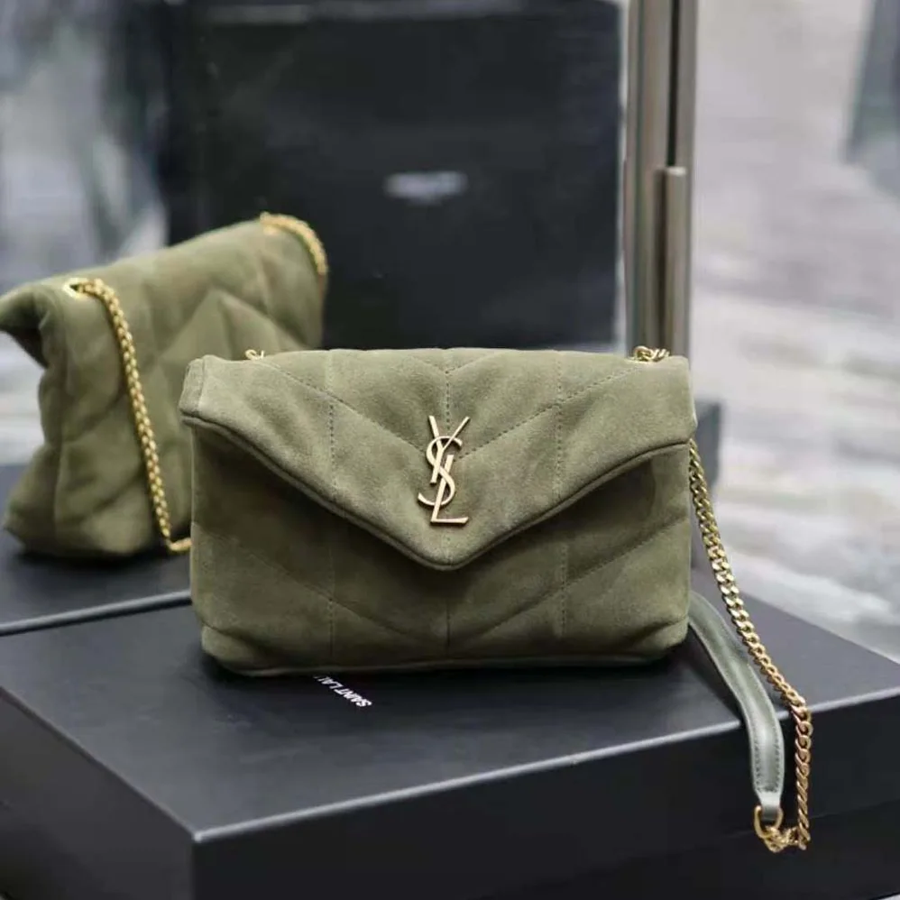 Saint Laurent YSL Puffer Small in Shiny Velvet for Women Saint Laurent YSL Puffer Small in Shiny Velvet for Women