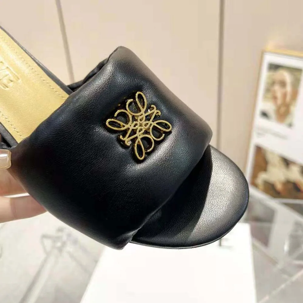 Loewe Anagram Padded Mule in Lambskin for Women in Black Loewe Anagram Padded Mule in Lambskin for Women in Black